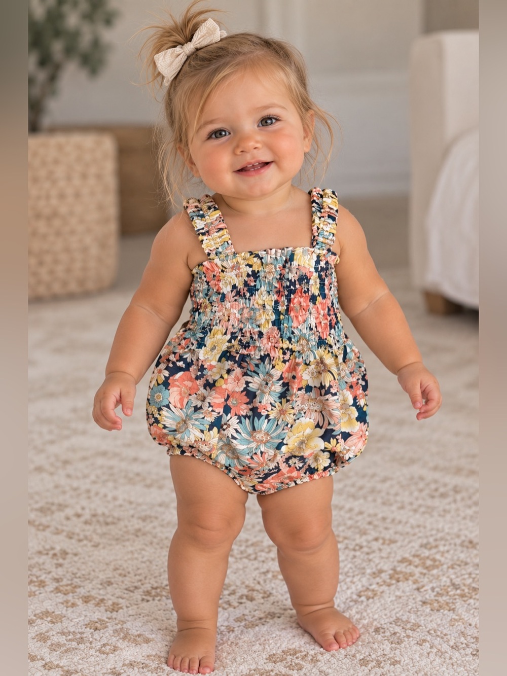 Toddler Floral Smocked Romper